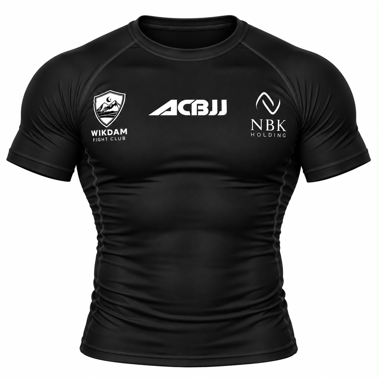 Kısa kollu Siyah ACB JJ rashguard.